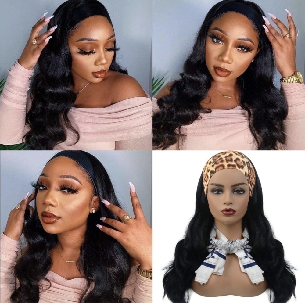 20 In Long Wave, Glueless, Natural Black Wig.